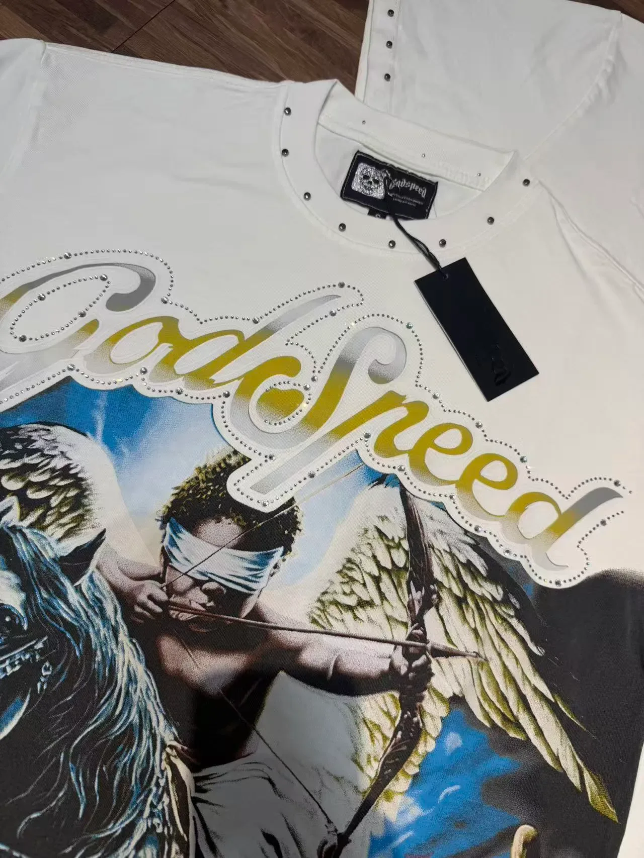 Godspeed Winged Archer Graphic Studded Shoulder T-Shirt 13