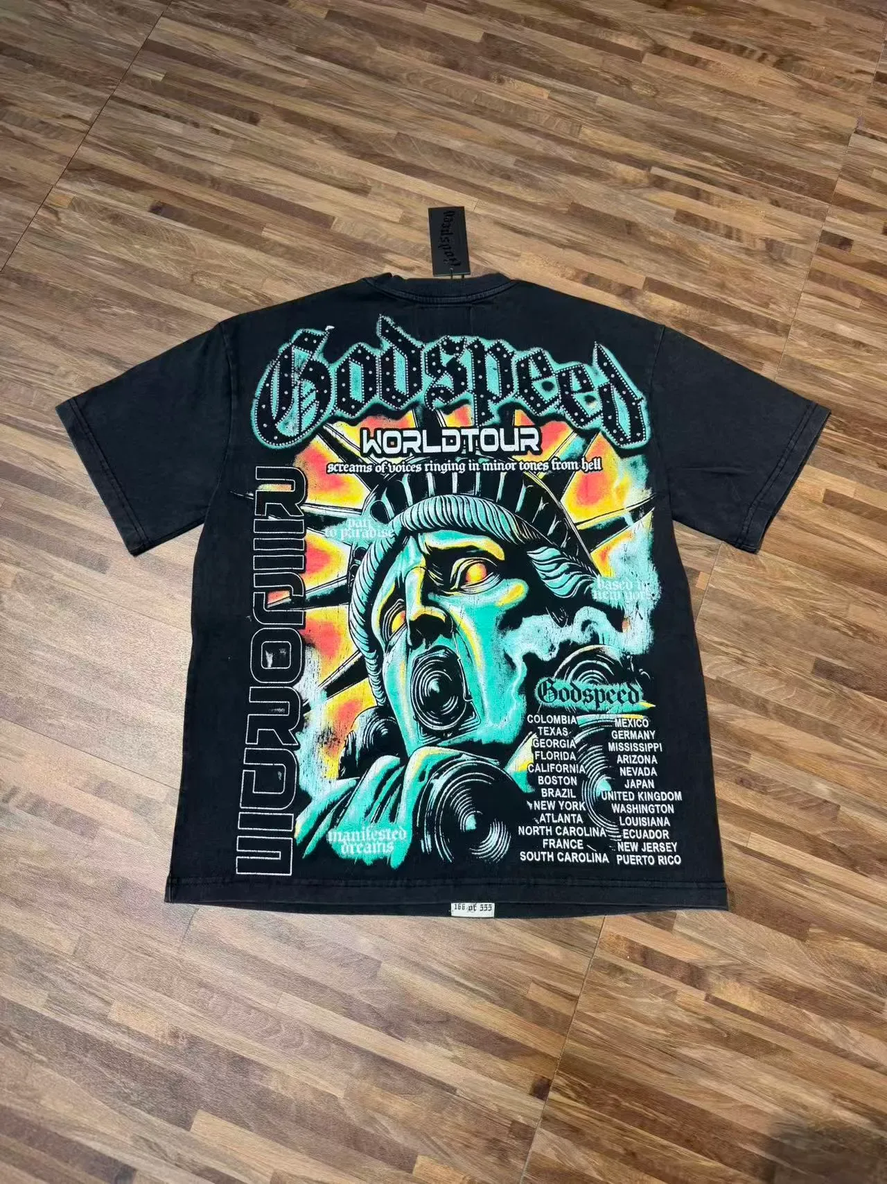 Godspeed World Tour Graphic Print Black T-Shirt 3