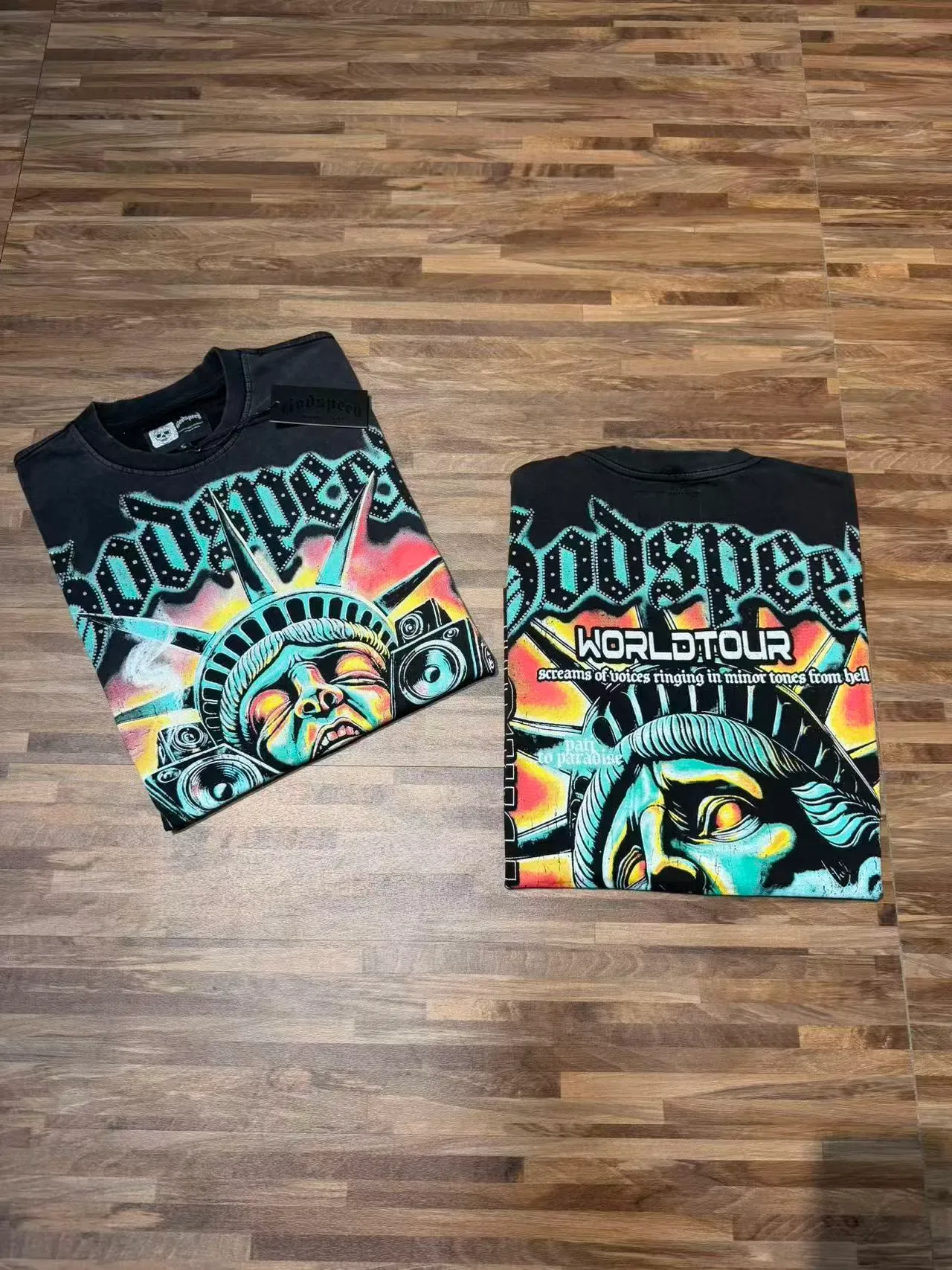 Godspeed World Tour Graphic Print Black T-Shirt 4