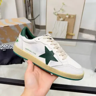 Golden Goose Ball Star White and Green Lifestyle Sneakers