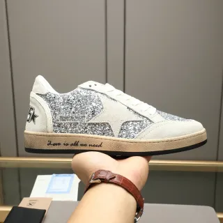 Golden Goose Super-Star Glitter Star Suede Lifestyle Sneakers