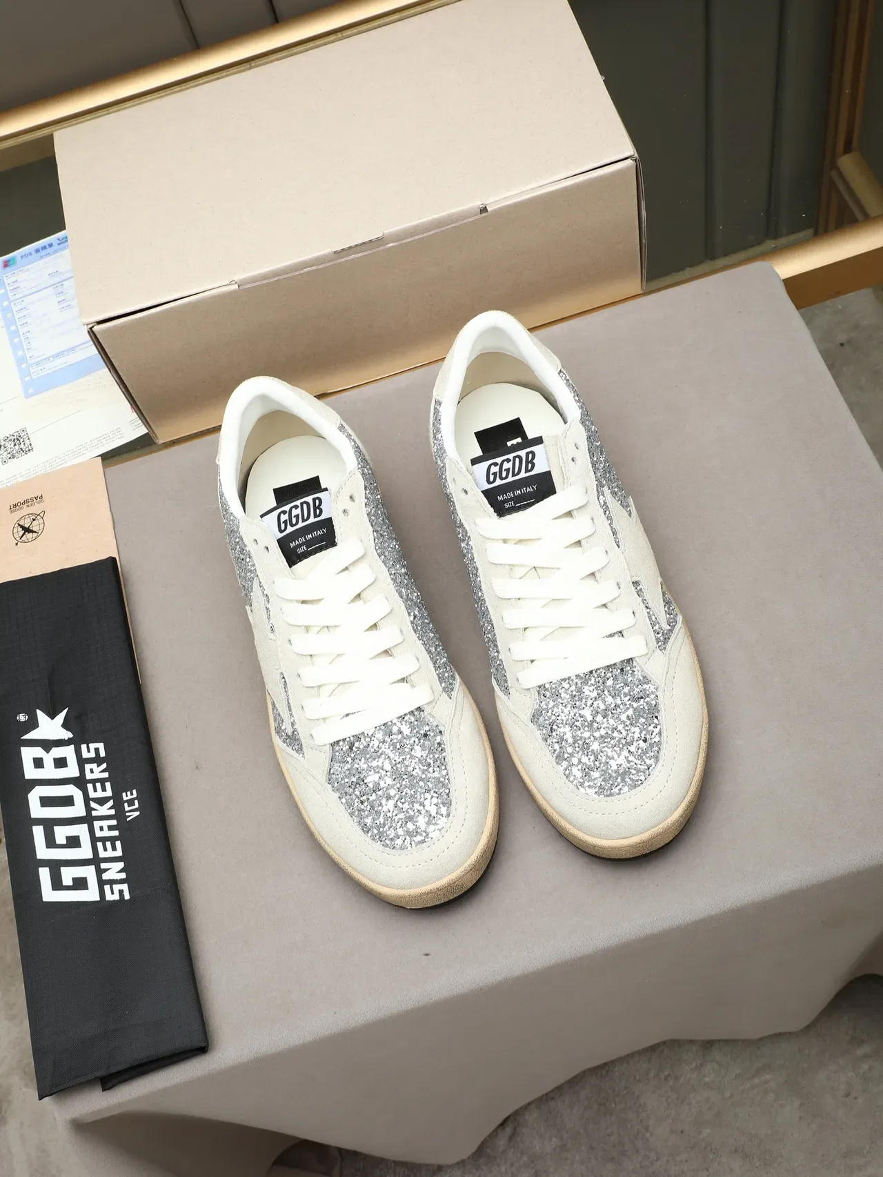 Golden Goose Super-Star Glitter Star Suede Lifestyle Sneakers 2