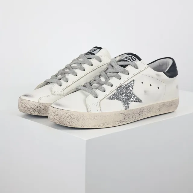 Golden Goose Superstar distressed blanc pailleté étoile chaussures lifestyle 2