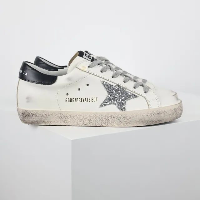 Golden Goose Superstar distressed blanc pailleté étoile chaussures lifestyle 3
