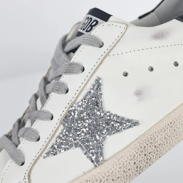 Golden Goose Superstar distressed blanc pailleté étoile chaussures lifestyle 6