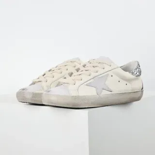Golden Goose Superstar Off-White Distressed Leather Lifestyle Sneakers