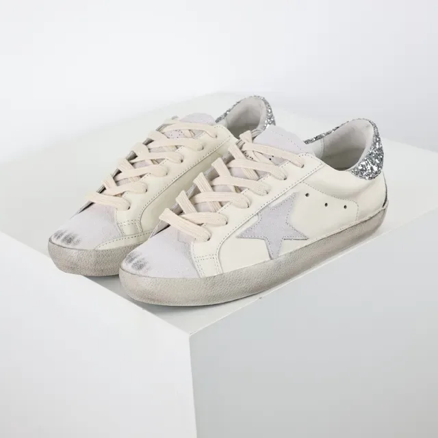 Golden Goose Superstar Off-White Distressed Leather Lifestyle Sneakers 2