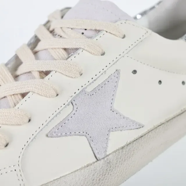 Golden Goose Superstar Off-White Distressed Leather Lifestyle Sneakers 6