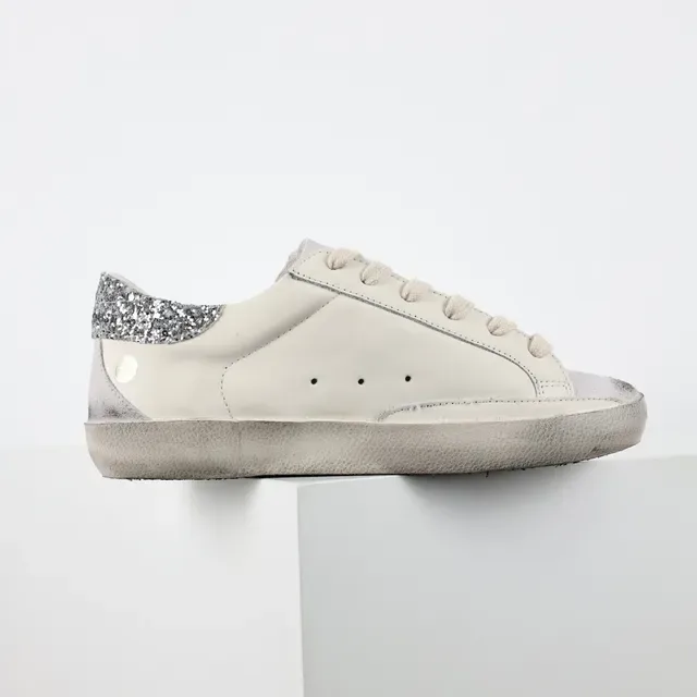 Golden Goose Superstar Off-White Distressed Leather Lifestyle Sneakers 7