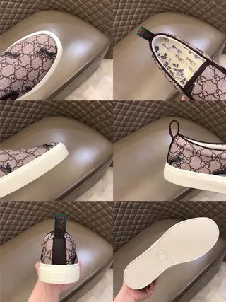 Gucci Ace Beige Marron GG Supreme Toile Broderie Motif Tigre Loafer 5