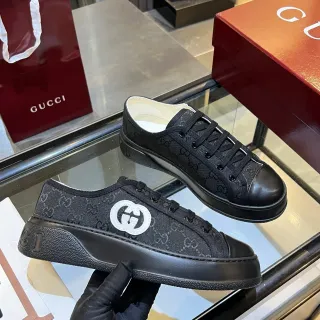 Gucci Ace Black GG Monogram Canvas Lifestyle Sneakers
