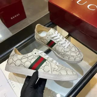 Gucci Ace Perforated GG Monogram Web Stripe Lifestyle Sneakers