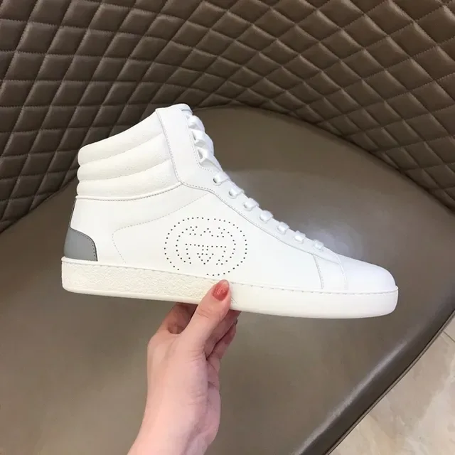 Gucci Ace Perforated Logo White Lifestyle Sneakers 5