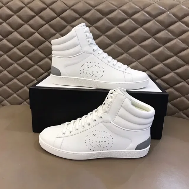 Gucci Ace Perforated Logo White Lifestyle Sneakers 9