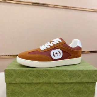 Gucci Ace Rust and Tan Suede Lifestyle Sneaker
