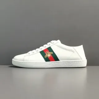 Gucci Ace White Green Red Web Stripe Bee Embroidery Lifestyle Sneakers