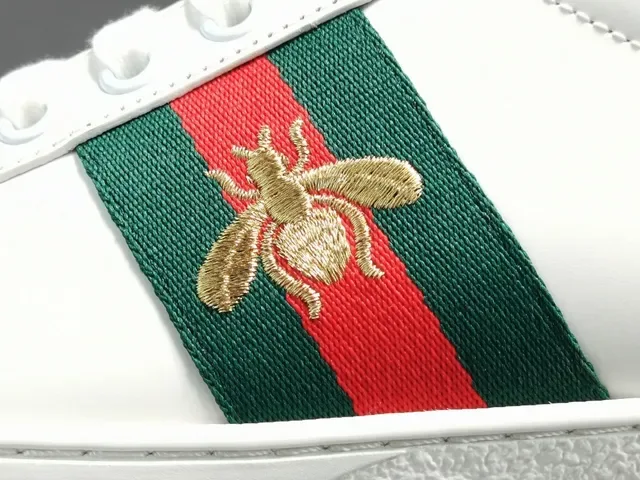 Gucci Ace White Green Red Web Stripe Bee Embroidery Lifestyle Sneakers 4