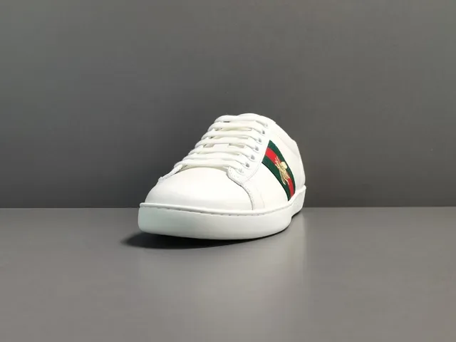 Gucci Ace White Green Red Web Stripe Bee Embroidery Lifestyle Sneakers 11