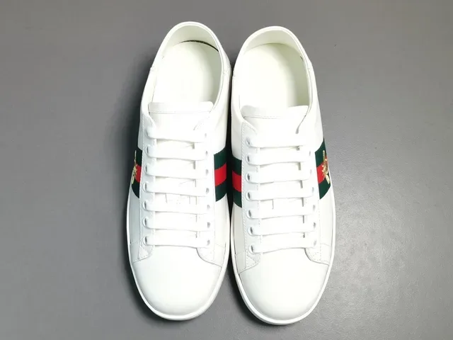 Gucci Ace White Green Red Web Stripe Bee Embroidery Lifestyle Sneakers 18