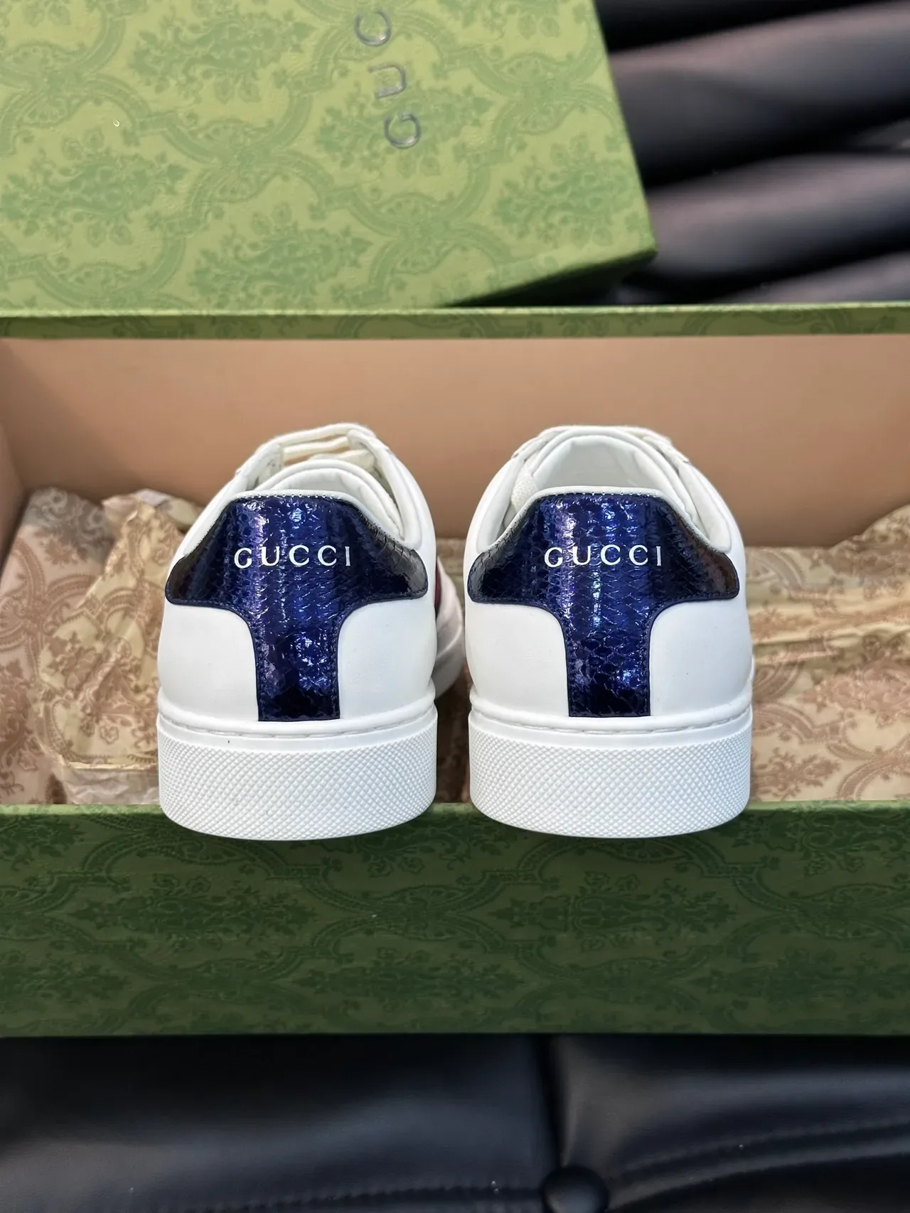 Gucci Ace tênis lifestyle branco navy red Web Stripe 4
