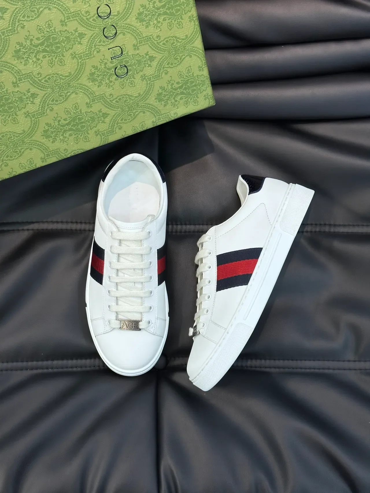 Gucci Ace tênis lifestyle branco navy red Web Stripe 5