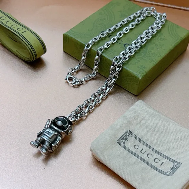Gucci Astronaut Pendant Silver Chain Necklace 3