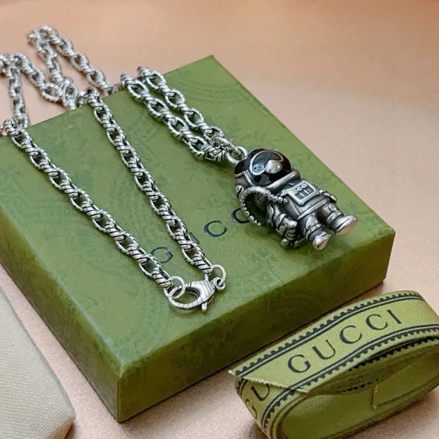 Gucci Astronaut Pendant Silver Chain Necklace 4