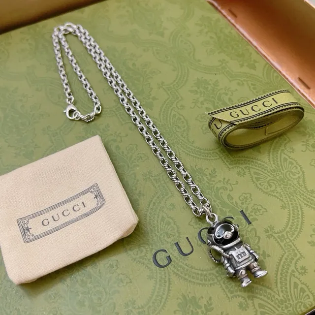 Gucci Astronaut Pendant Silver Chain Necklace 6