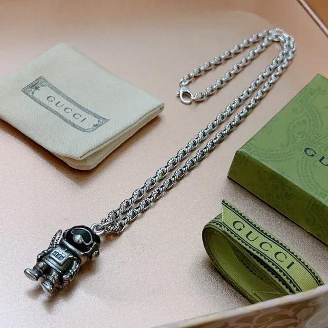 Gucci Astronaut Pendant Silver Chain Necklace 7