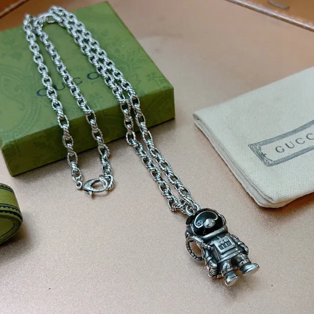 Gucci Astronaut Pendant Silver Chain Necklace 9