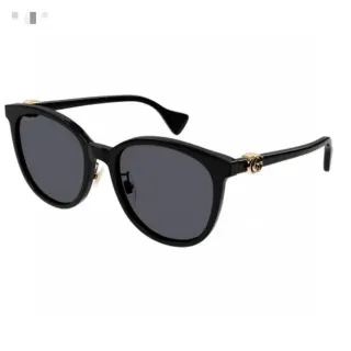 Gucci Black Gold Cat-Eye Silhouette Acetate Frame Sunglasses