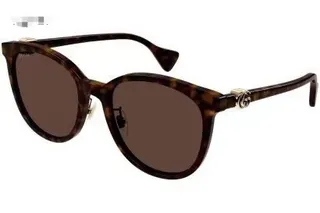 Gucci Lunettes de soleil Monture Acetate Silhouette Yeux de Chat Noir Or 9