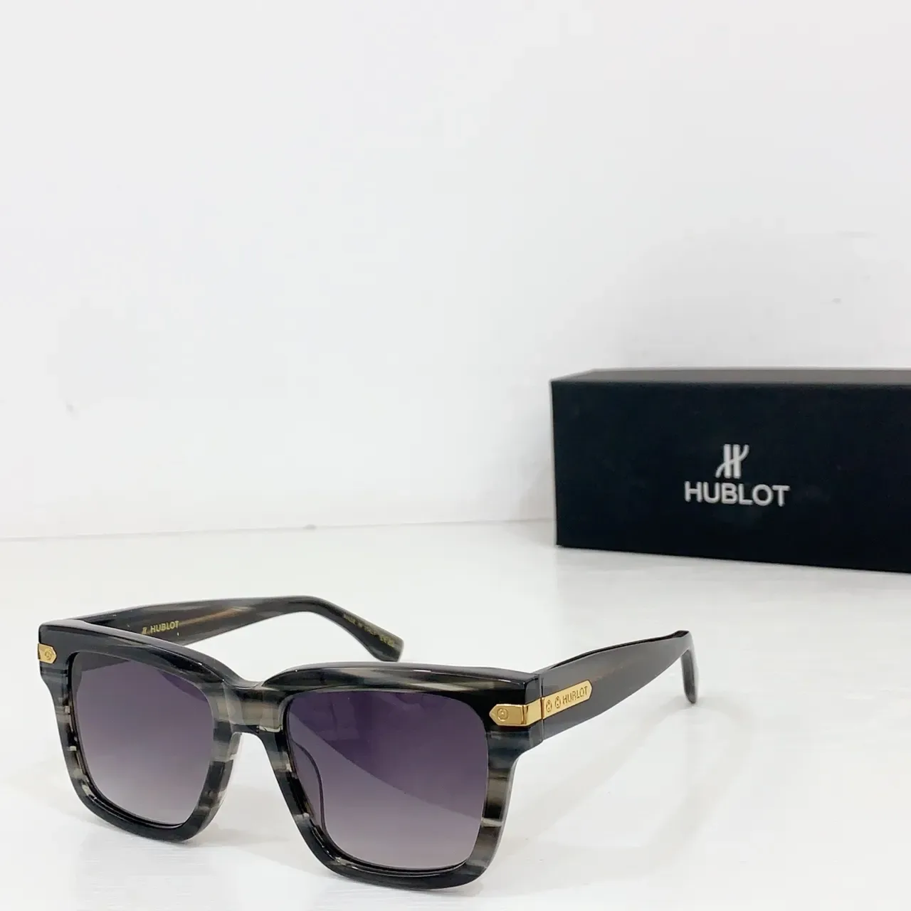 Gucci Brown Beige Rectangular Frame Tortoiseshell Acetate Sunglasses 6