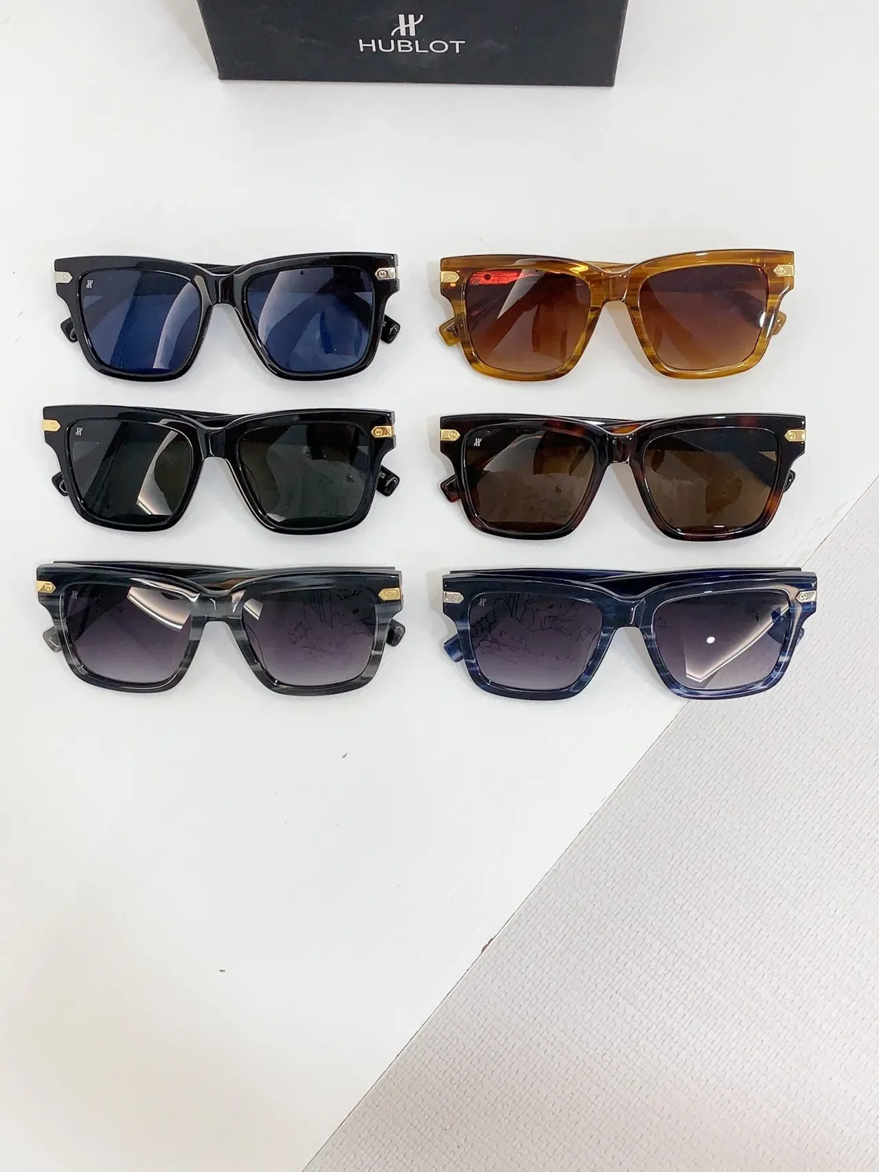 Gucci Brown Beige Rectangular Frame Tortoiseshell Acetate Sunglasses 8