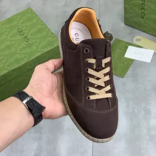 Gucci Brown Suede Lace-Up Casual Shoe