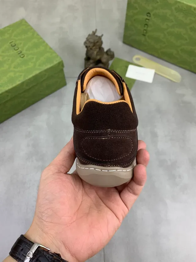 Gucci Brown Suede Lace-Up Casual Shoe 3
