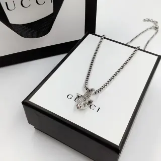 Gucci Bull Head Pendant Silver Box Chain Necklace