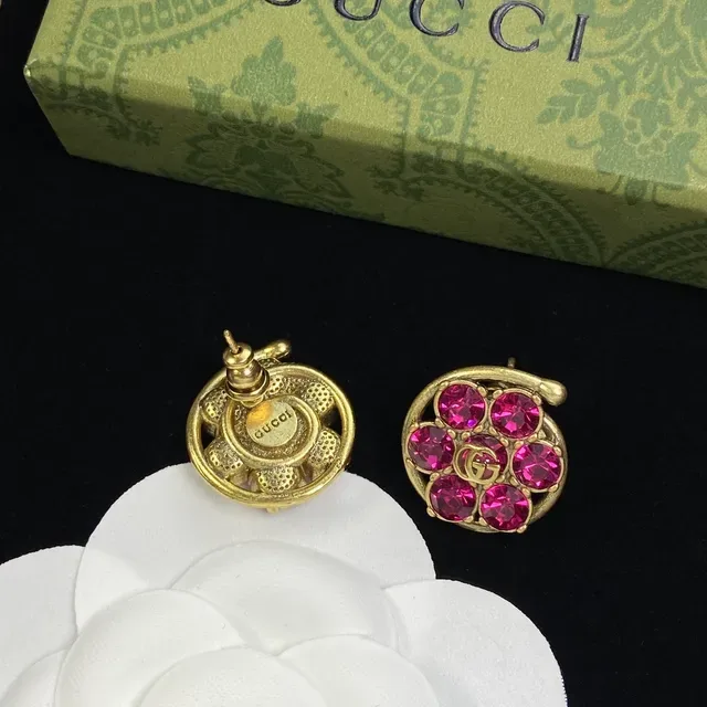 Gucci Crystal-Embellished Interlocking GG Stud Earrings 2