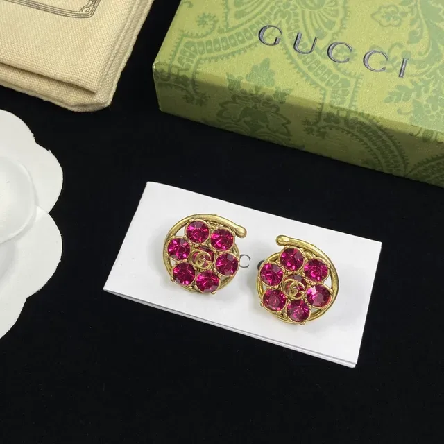 Gucci Crystal-Embellished Interlocking GG Stud Earrings 6