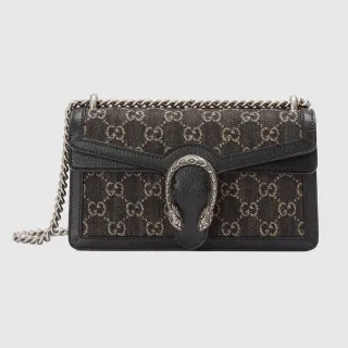 Gucci Dionysus GG Supreme Black Leather Chain Bag