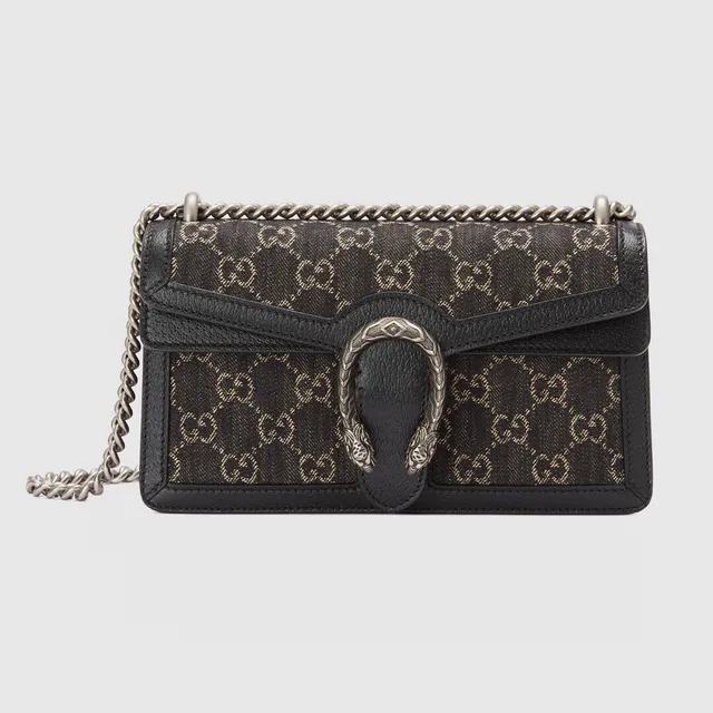 Gucci Dionysus GG Supreme Black Leather Chain Bag 2