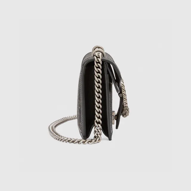 Gucci Dionysus GG Supreme Black Leather Chain Bag 7
