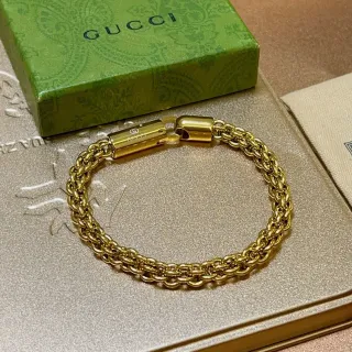 Gucci Double-Chain Woven Link Gold-Tone Bracelet