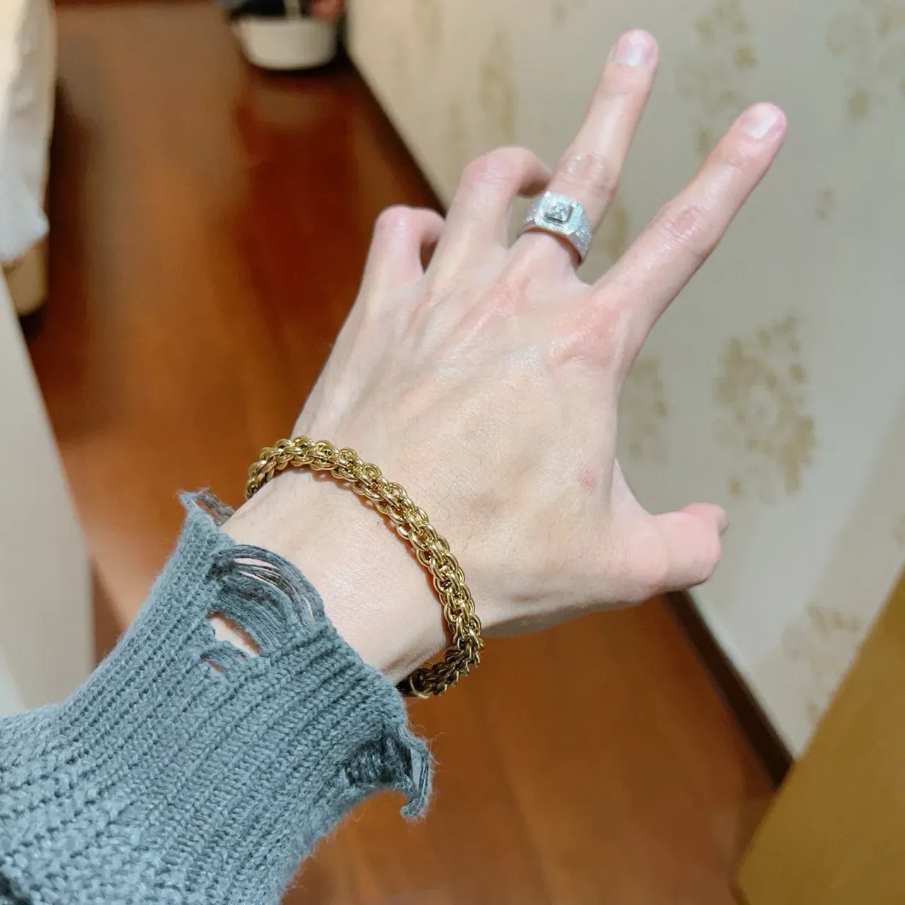 Gucci Double-Chain Woven Link Gold-Tone Bracelet 5