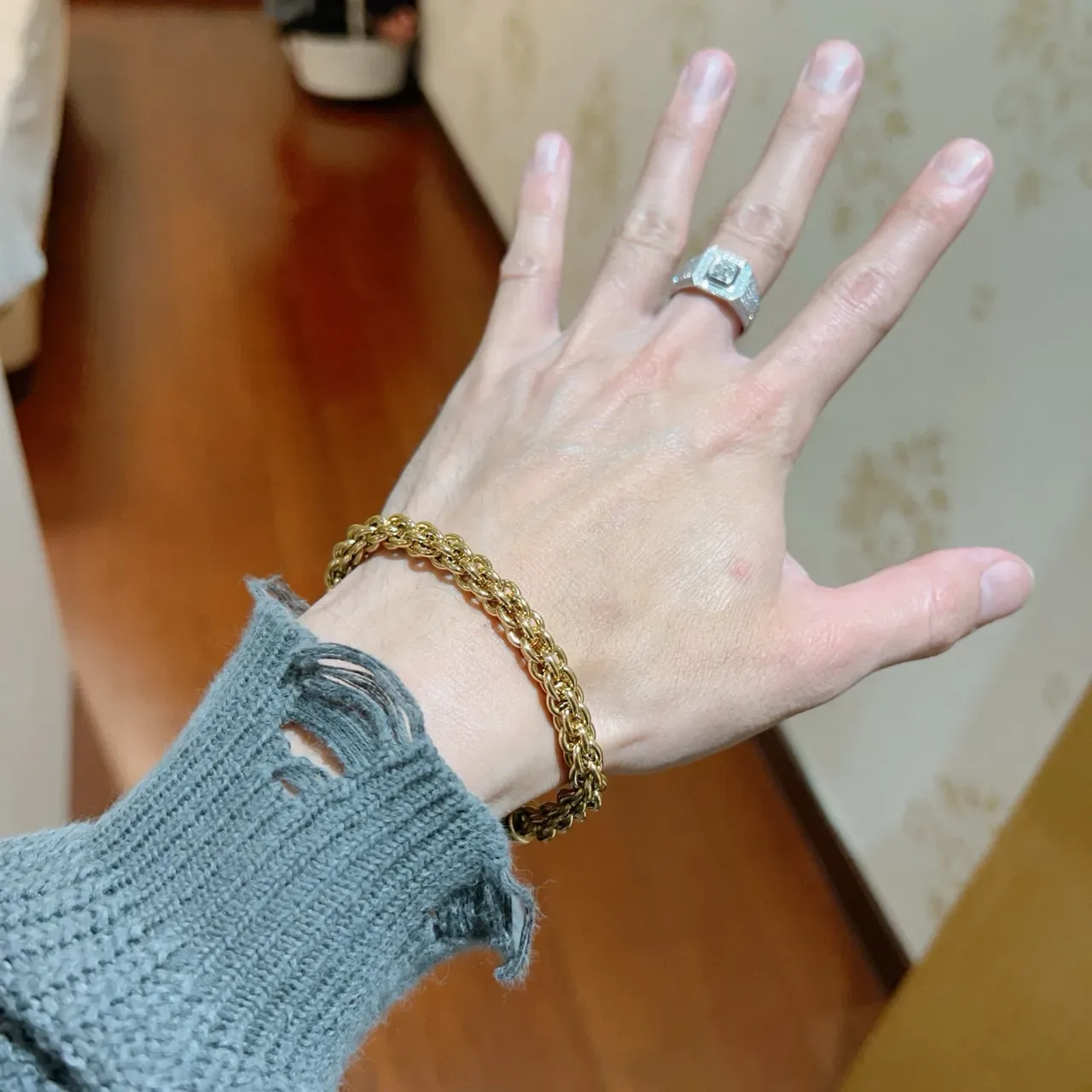 Gucci Double-Chain Woven Link Gold-Tone Bracelet 8