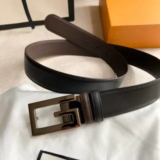 Gucci Double G Belt Black and Brown Leather Belt