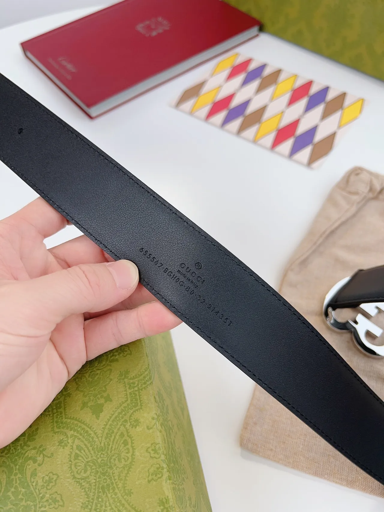 Gucci Double G Interlocking Buckle Black Leather Belt 2