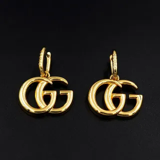 Gucci Double G Interlocking Logo Gold-Tone Drop Earrings