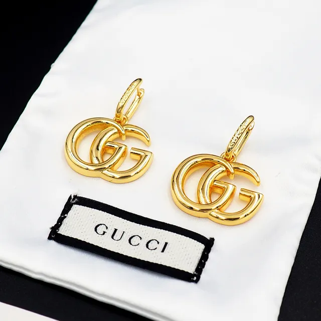 Gucci Double G Interlocking Logo Gold-Tone Drop Earrings 2