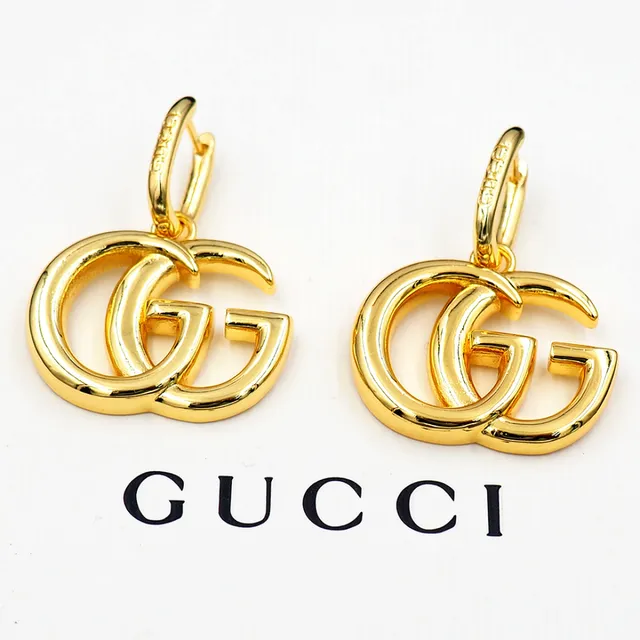 Gucci Double G Interlocking Logo Gold-Tone Drop Earrings 3